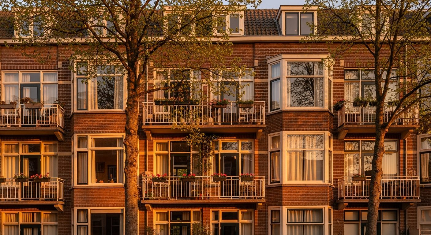 Nederlands appartementencomplex met balkons — energielabel appartement