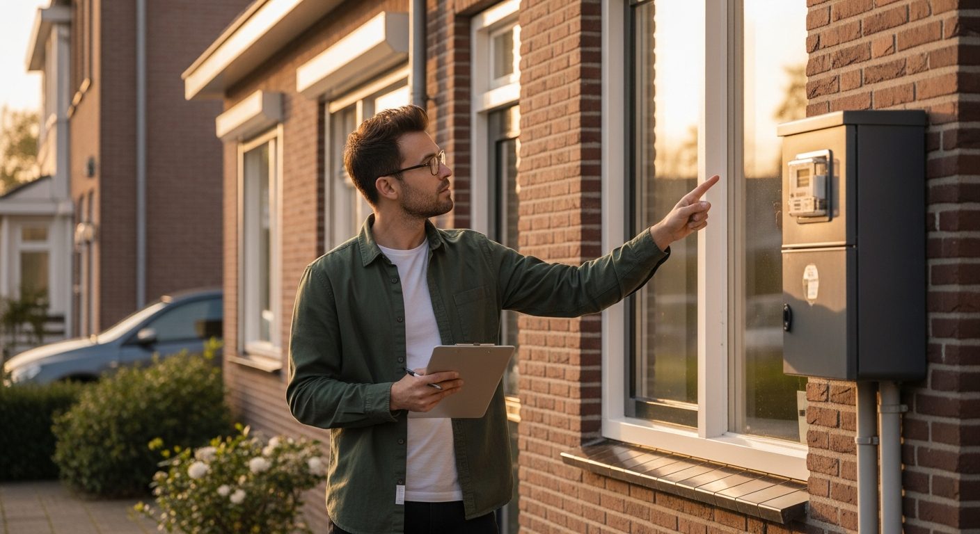 Energieadviseur voert een woningopname uit voor het energielabel