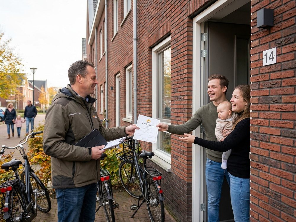 Oplevering van het energielabel bij een nieuwbouwwoning